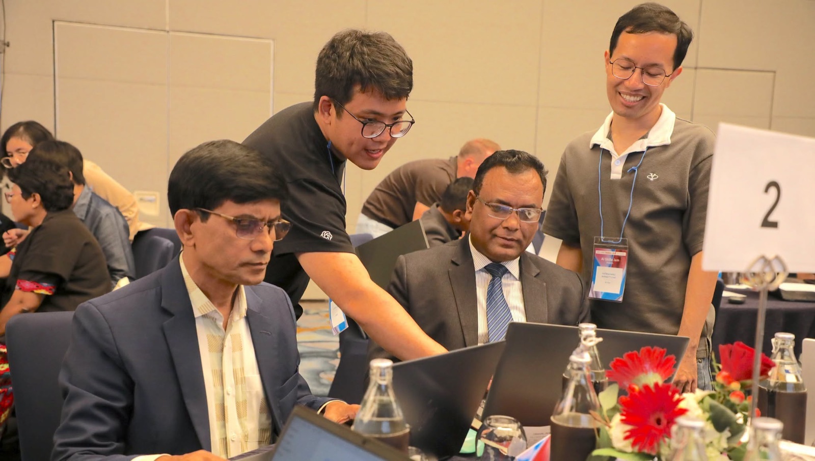 Participants collaborating during a workshop