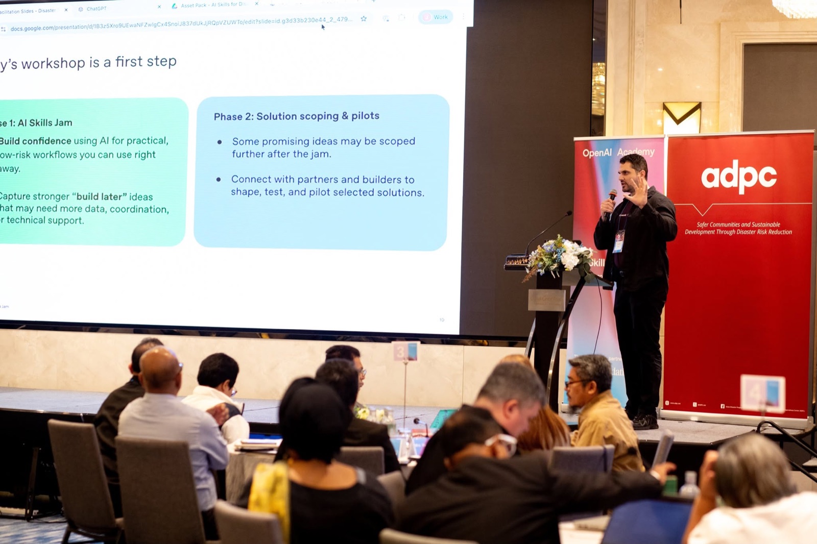 A presentation during the AI Skills Jam
