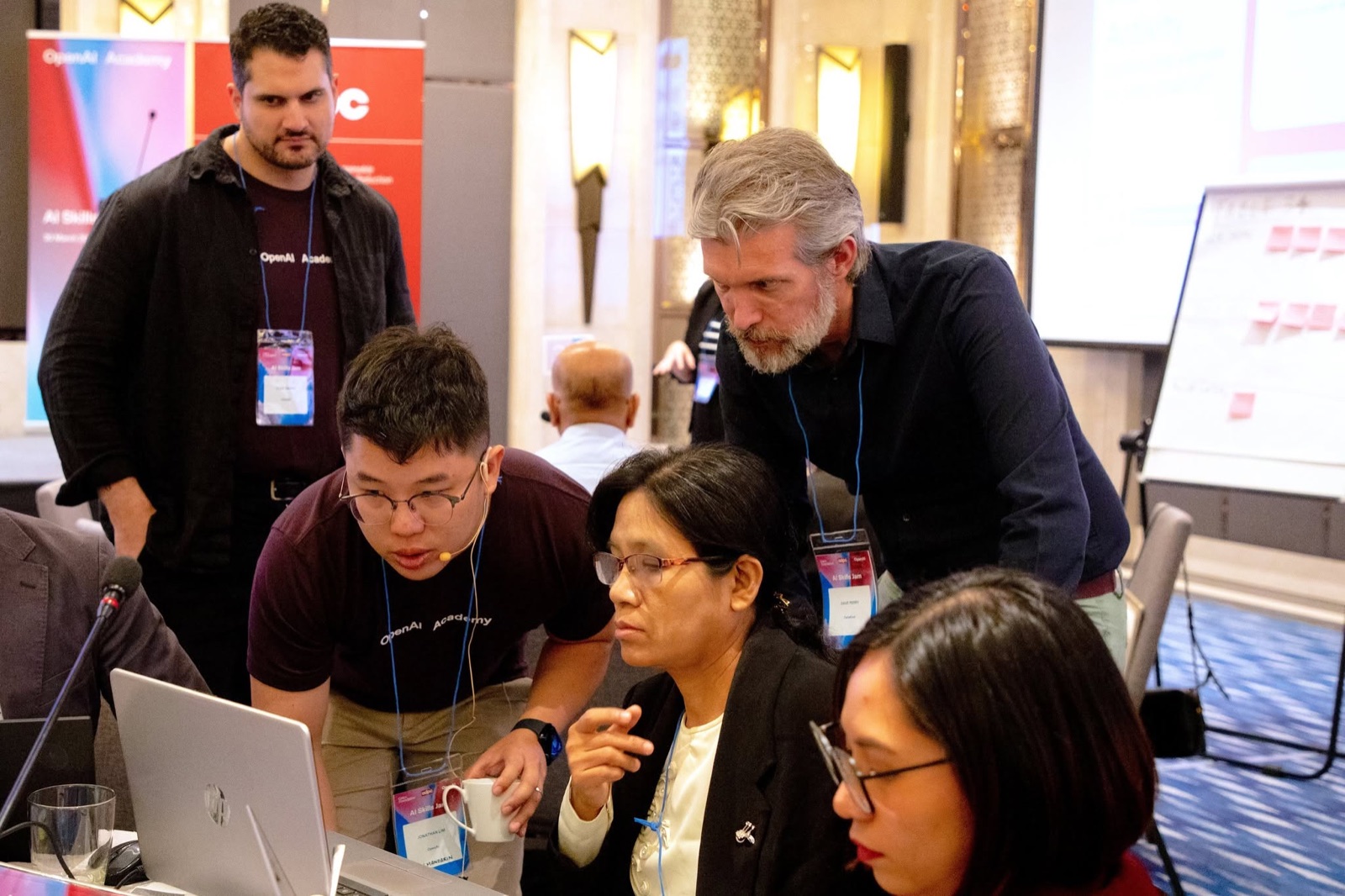 Participants working together during the AI Skills Jam